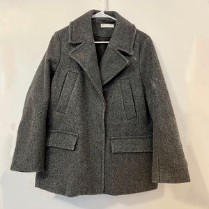 H&M Grey Peacoat. Button up
